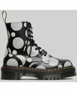 Dr. Martens Jadon Polka Dot Leather Platform Boots Black White 11 Dr. Martens Jadon Polka Dot Leather Platform Boots Black White