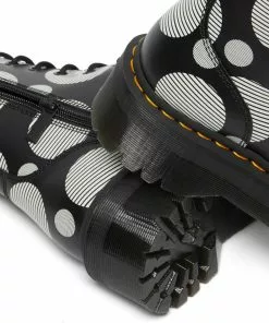 Dr. Martens Jadon Polka Dot Leather Platform Boots Black White 10 Dr. Martens Jadon Polka Dot Leather Platform Boots Black White