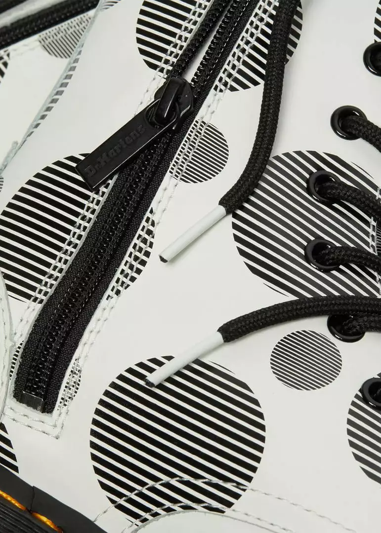 Dr. Martens Jadon Polka Dot Leather Platform Boots White Black 5 Dr. Martens Jadon Polka Dot Leather Platform Boots White Black