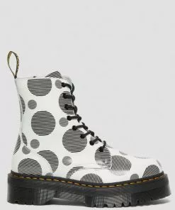 Dr. Martens Jadon Polka Dot Leather Platform Boots White Black 16 Dr. Martens Jadon Polka Dot Leather Platform Boots White Black