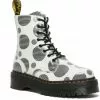 Dr. Martens Jadon Polka Dot Leather Platform Boots White Black 2 Dr. Martens Jadon Polka Dot Leather Platform Boots White Black