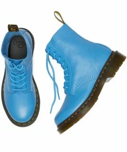 Dr. Martens 1460 Pascal Virginia Soft Leather Boots Mid Blue New In 16 Dr. Martens 1460 Pascal Virginia Soft Leather Boots Mid Blue New In