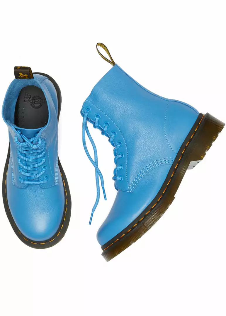 Dr. Martens 1460 Pascal Virginia Soft Leather Boots Mid Blue New In 9 Dr. Martens 1460 Pascal Virginia Soft Leather Boots Mid Blue New In