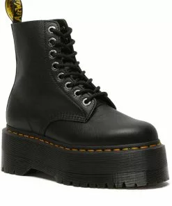 Dr. Martens 1460 Pascal Max Pisa Soft Leather Platform Boots Black