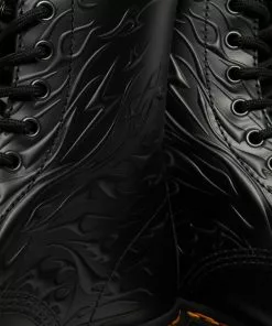 New In Dr. Martens 1460 Flame Smooth Leather Boots Black 12 New In Dr. Martens 1460 Flame Smooth Leather Boots Black