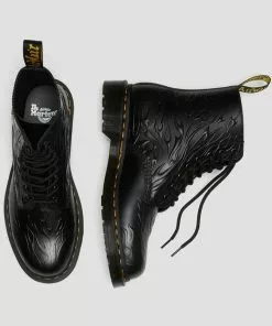 New In Dr. Martens 1460 Flame Smooth Leather Boots Black 16 New In Dr. Martens 1460 Flame Smooth Leather Boots Black