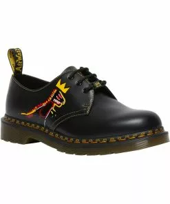 New In Dr. Martens X Basquiat 1461 Leather Shoes Black