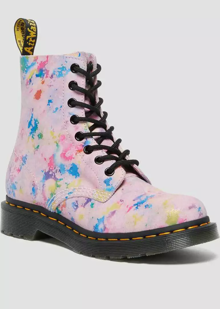 New In Dr. Martens 1460 Pascal Tutti Frutti Suède Rainbow Boots Pink