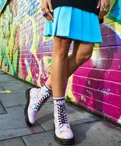 New In Dr. Martens 1460 Pascal Tutti Frutti Suède Rainbow Boots Pink