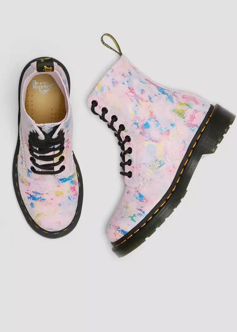 New In Dr. Martens 1460 Pascal Tutti Frutti Suède Rainbow Boots Pink