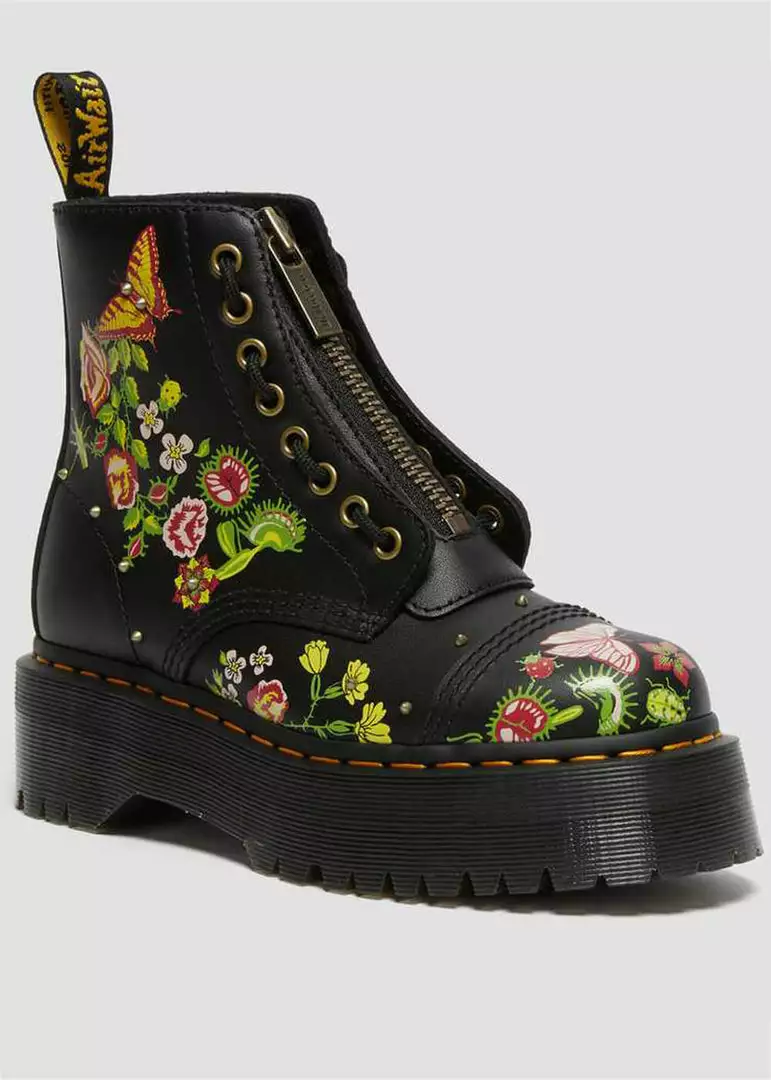 Dr. Martens Sinclair Bloom Leather Platform Boots Black New In 3 Dr. Martens Sinclair Bloom Leather Platform Boots Black New In