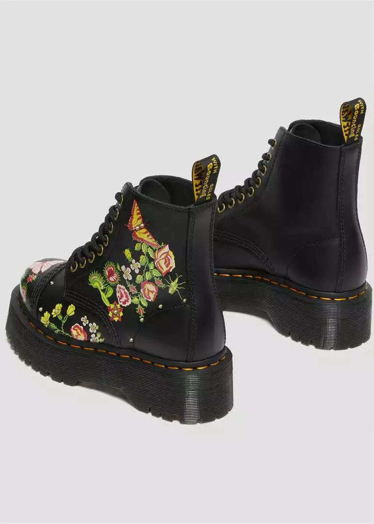 Dr. Martens Sinclair Bloom Leather Platform Boots Black New In 11 Dr. Martens Sinclair Bloom Leather Platform Boots Black New In