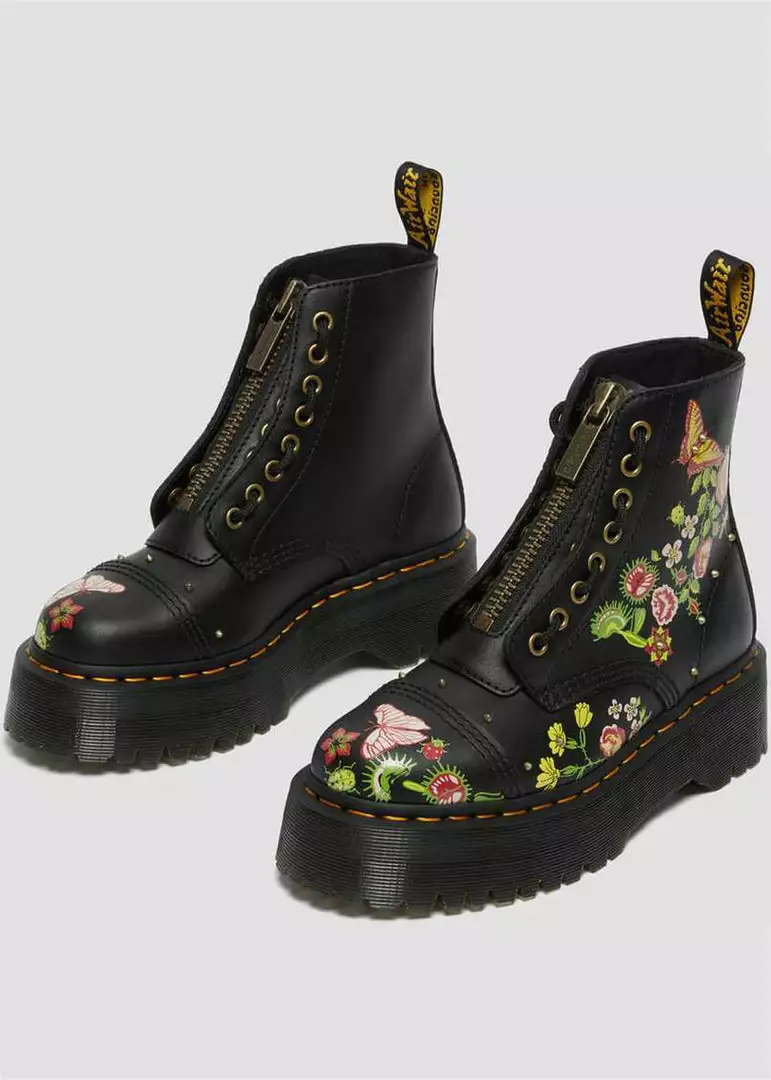 Dr. Martens Sinclair Bloom Leather Platform Boots Black New In 9 Dr. Martens Sinclair Bloom Leather Platform Boots Black New In