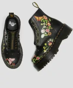 Dr. Martens Sinclair Bloom Leather Platform Boots Black New In 13 Dr. Martens Sinclair Bloom Leather Platform Boots Black New In