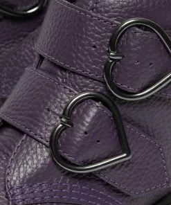 New In Dr. Martens Devon Heart Platform Boots Blackcurrent Purple