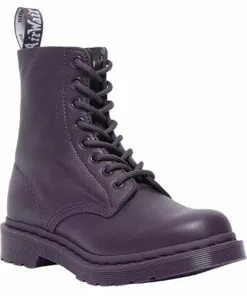 New In Dr. Martens 1460 Pascal Mono Virginia Soft Leather Boots Blackcurrent Purple