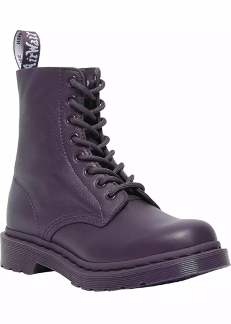 New In Dr. Martens 1460 Pascal Mono Virginia Soft Leather Boots Blackcurrent Purple 3 New In Dr. Martens 1460 Pascal Mono Virginia Soft Leather Boots Blackcurrent Purple