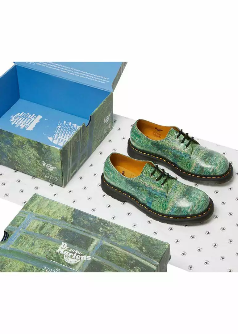 New In Dr. Martens X National Gallery 1461 Monet Lily Pond Shoes Multi 10 New In Dr. Martens X National Gallery 1461 Monet Lily Pond Shoes Multi