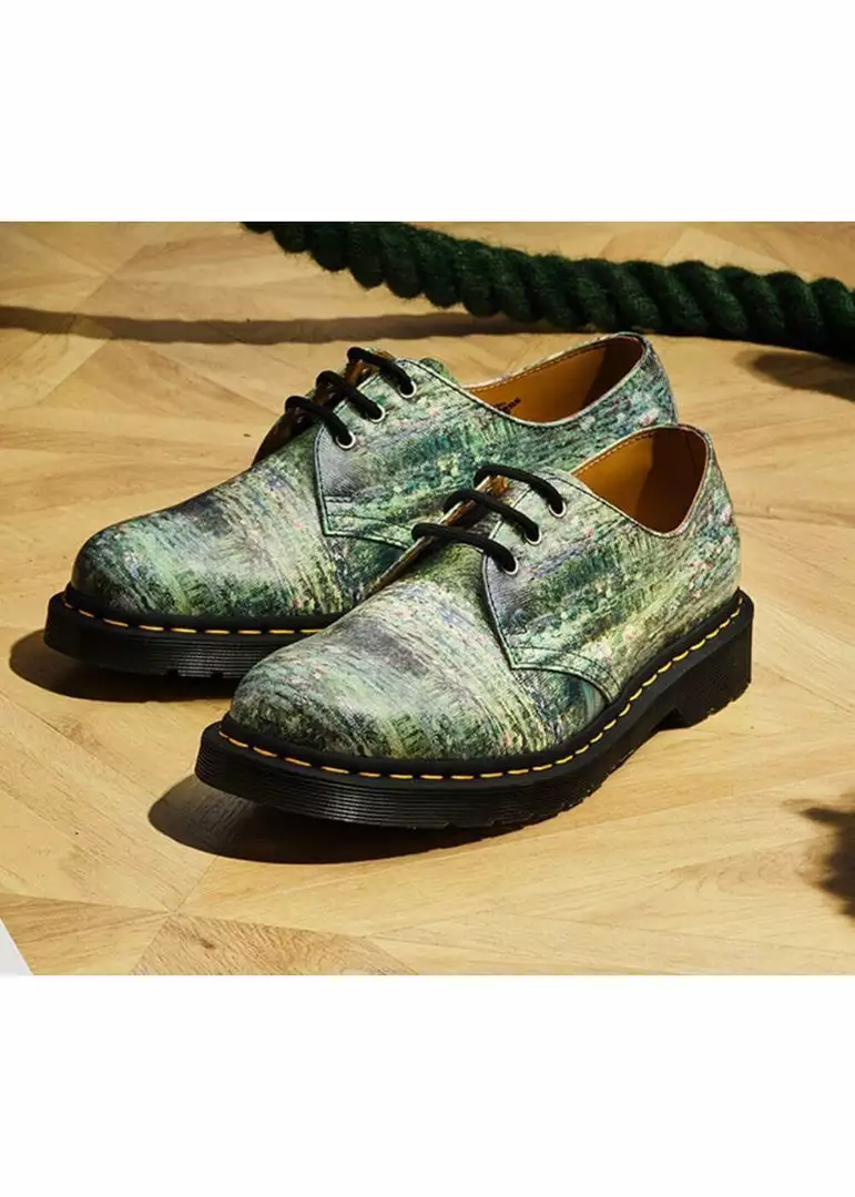 New In Dr. Martens X National Gallery 1461 Monet Lily Pond Shoes Multi 11 New In Dr. Martens X National Gallery 1461 Monet Lily Pond Shoes Multi