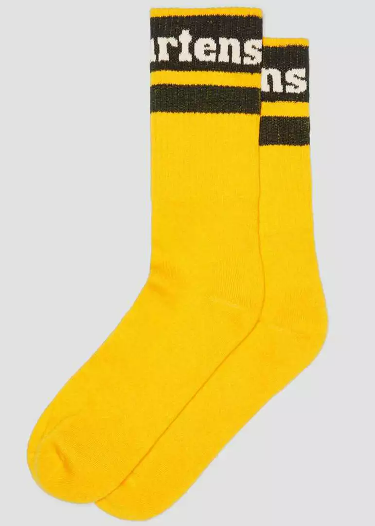 Dr. Martens Athletic Logo Socks Yellow New In 6 Dr. Martens Athletic Logo Socks Yellow New In