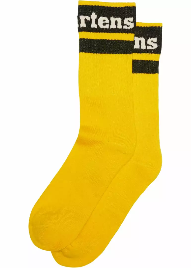 Dr. Martens Athletic Logo Socks Yellow New In 3 Dr. Martens Athletic Logo Socks Yellow New In