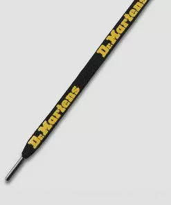 Dr. Martens Logo Laces Flat 8 Eyes Black And Yellow New In