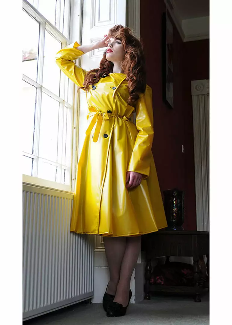 Elements Rainwear Vintage PVC 50's Raincoat Yellow 4 Elements Rainwear Vintage PVC 50's Raincoat Yellow