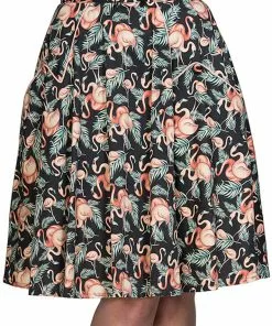 Banned Flamingo Honnie 50's Swing SKirt Black New In