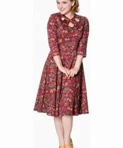 Banned Autumn Leaves Christmas 50's Swing Dress Dresses