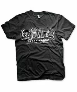 Gas Monkey Garage Mens White Logo T-Shirt Black New In