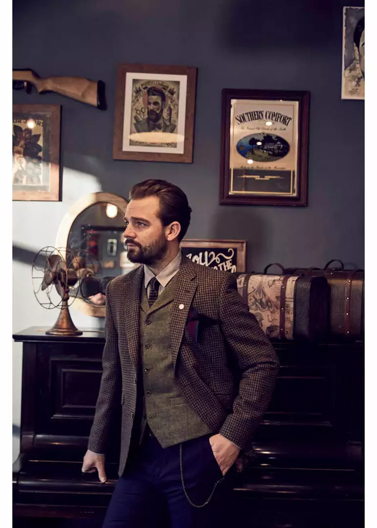 New In Gibson London Martin Check Colbert Jacket Green 4 New In Gibson London Martin Check Colbert Jacket Green