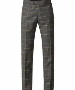 New In Gibson London Oliver Check Trousers Grey