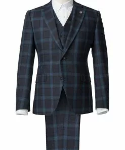 Gibson London Harry Check Jacket Teal New In