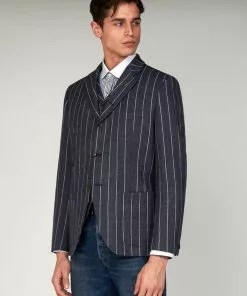 Gibson London Pearson Stripe Jacket Blue