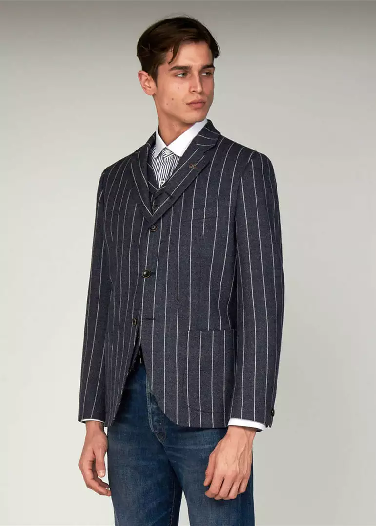 Gibson London Pearson Stripe Jacket Blue 3 Gibson London Pearson Stripe Jacket Blue