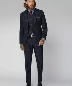 Gibson London Christopher Chalk Stripe Jacket Navy New In 7 Gibson London Christopher Chalk Stripe Jacket Navy New In