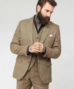 Gibson London Sean Check Jacket Brown