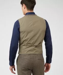 New In Gibson London Roger Waistcoat Brown