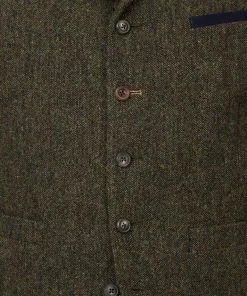 New In Gibson London Olly Shetland Waistcoat Green