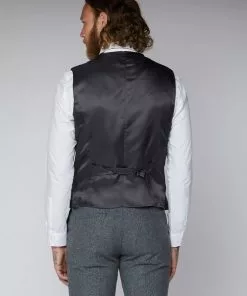 Gibson London Simon Tweed Waistcoat Grey 7 Gibson London Simon Tweed Waistcoat Grey