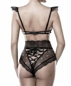Grey Velvet Gabriella Lace Set Black New In