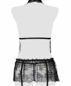 New In Grey Velvet Hannah Lace Set Black