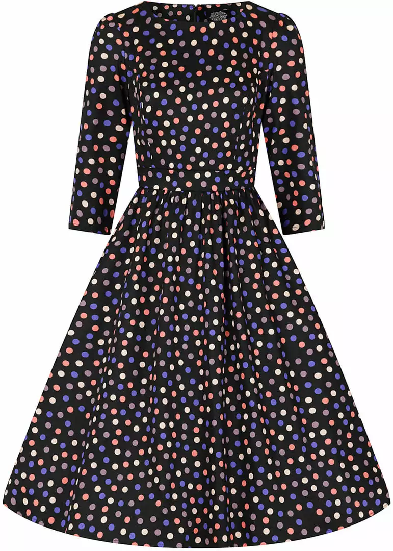 Hearts & Roses Ophelia Polkadot 50's Swing Dress Black New In 3 Hearts & Roses Ophelia Polkadot 50's Swing Dress Black New In