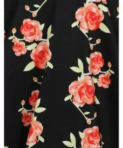 Hearts & Roses Juliet Roses 50's Swing Dress Black
