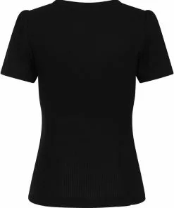 New In Hearts & Roses Susan Knitted 60's Top Black