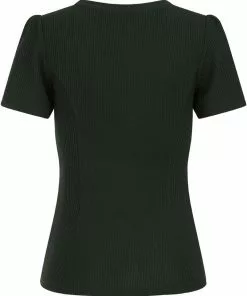 Hearts & Roses Susan Knitted 60's Top Green New In