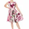 Hearts & Roses Kids Alice Floral 50's Swing Dress Pink New In