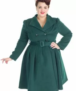 Hearts & Roses Hermeline 50's Swing Coat Teal Green New In