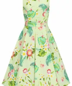Hearts & Roses Luisa Tropical 50's Swing Dress Yellow 12 Hearts & Roses Luisa Tropical 50's Swing Dress Yellow