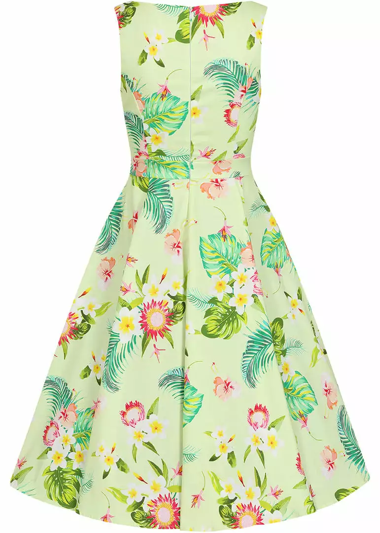 Hearts & Roses Luisa Tropical 50's Swing Dress Yellow 7 Hearts & Roses Luisa Tropical 50's Swing Dress Yellow
